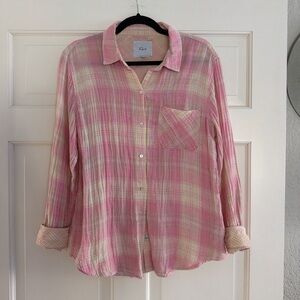 Rails Pink and Cream Plaid Button-Up Shirt